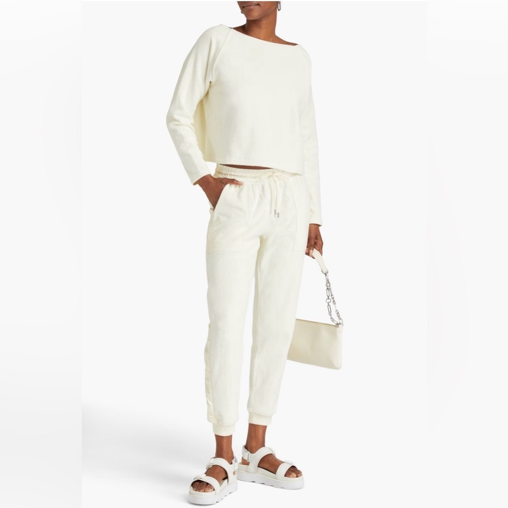 ATM Anthony Thomas Melillo Satin-trimmed cotton-terry Jogger/Top Set